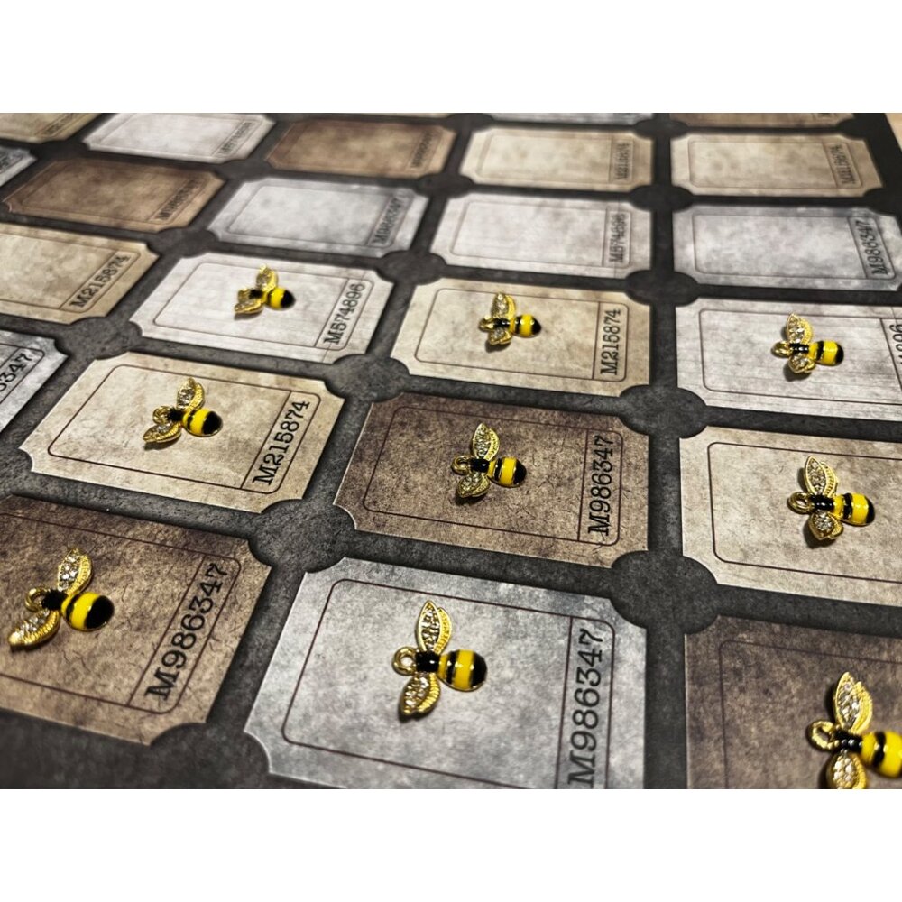 Gold & Black Bumble Bee Charms With Rhinestone Wings - Set Of 2 - 3D Honeybee Cr
